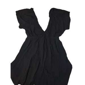 ASOS Design Petite Black Mini Dress Deep V-Neck Flutter Sleeve US 6 UK 10 EU 38